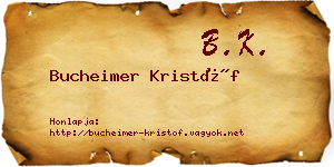 Bucheimer Kristóf névjegykártya